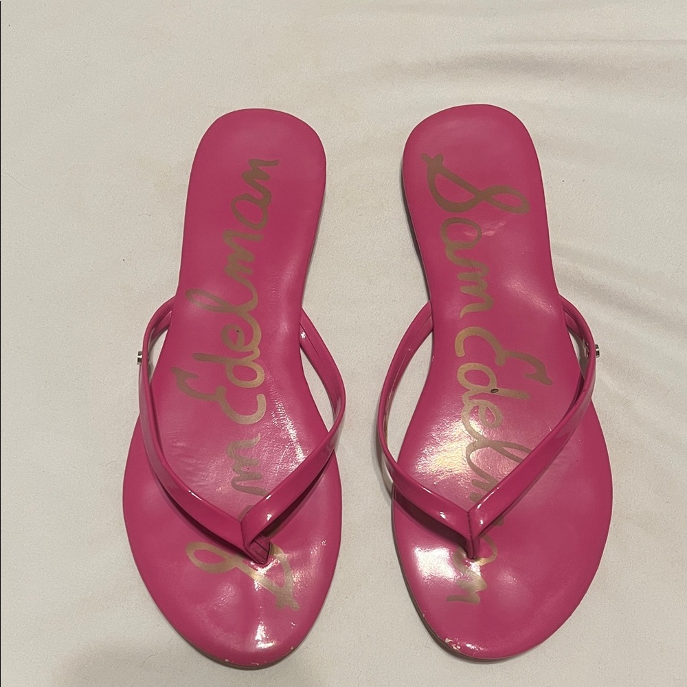 Sam Edelman hot pink flip flops